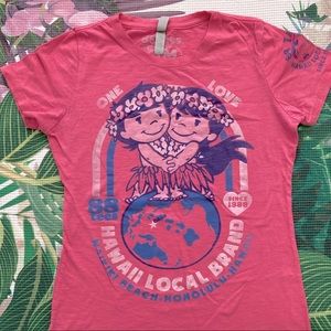 88Tees “One Love” bright pink Tee (Med)